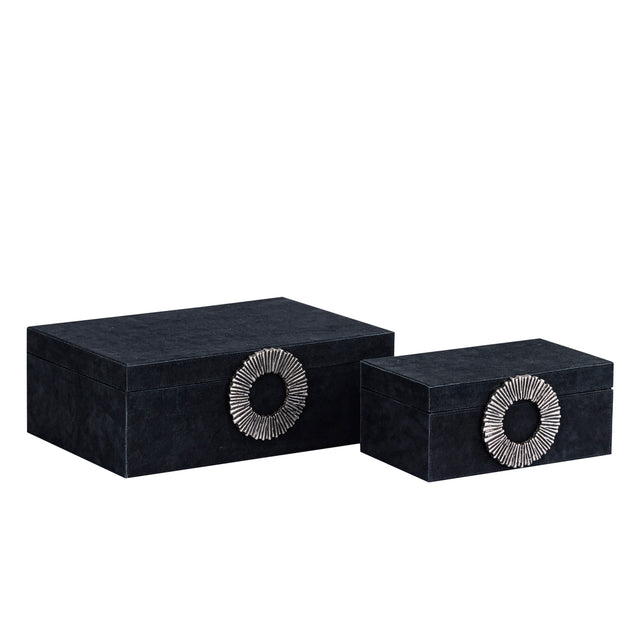 Hazael suede box handle set of 2