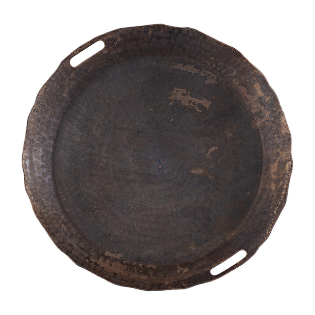 Semin alu round rustic tray wavy edge