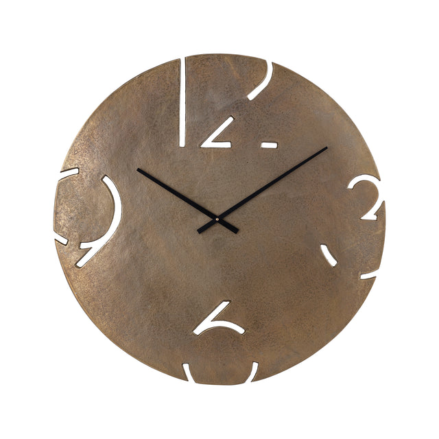 Zafrina Brass alu round clock cutout numbers