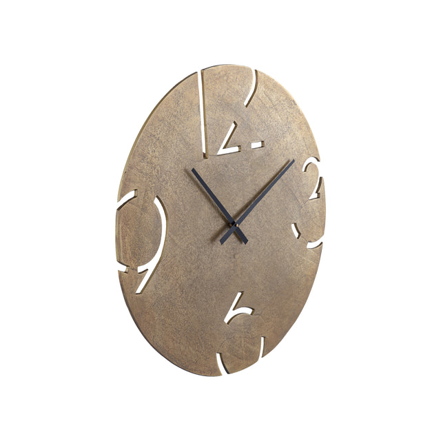 Zafrina Brass alu round clock cutout numbers