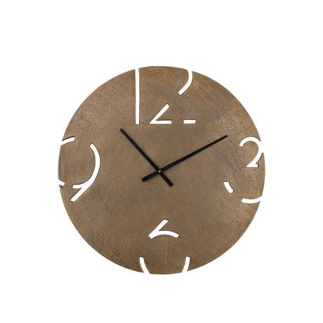 Zafrina Brass alu round clock cutout numbers