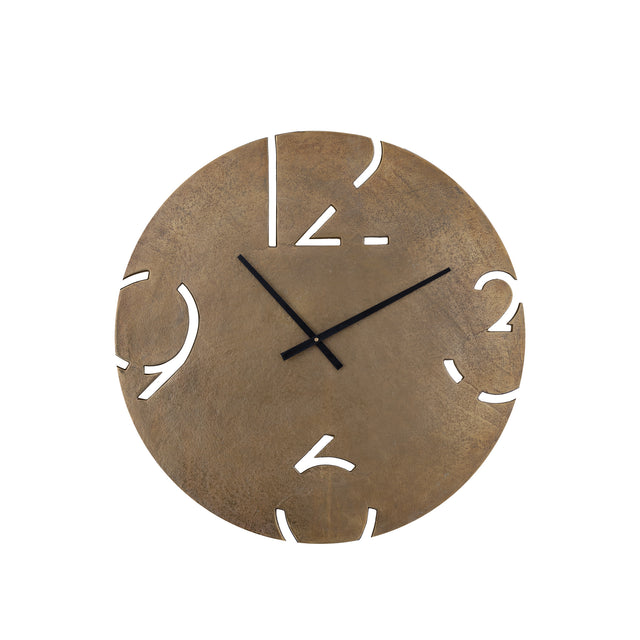 Zafrina Brass alu round clock cutout numbers