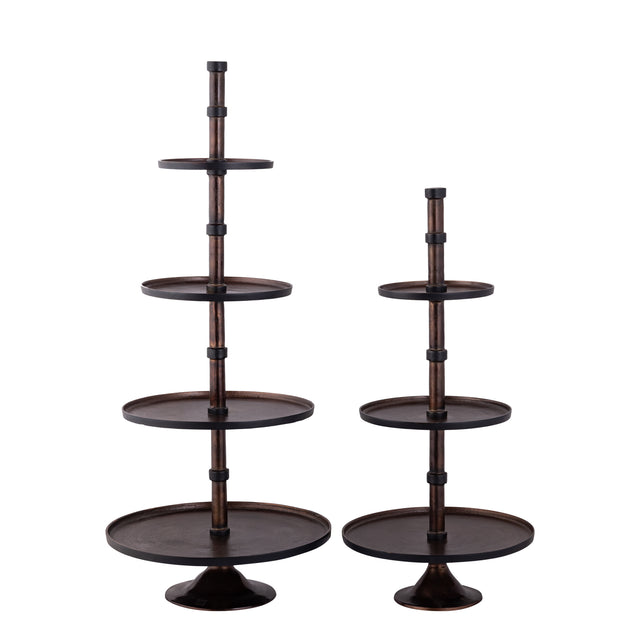 Glinda Copper alu etagere round