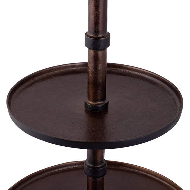 Glinda Copper alu etagere round