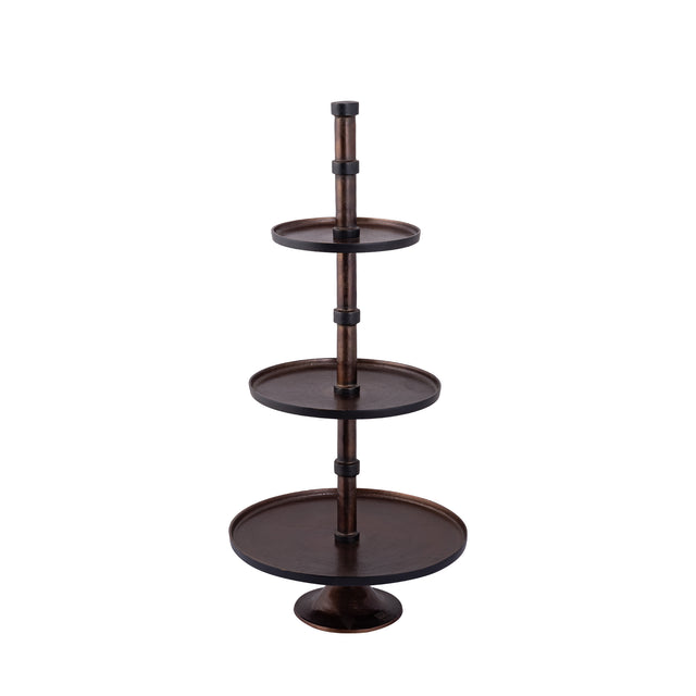 Glinda Copper alu etagere round