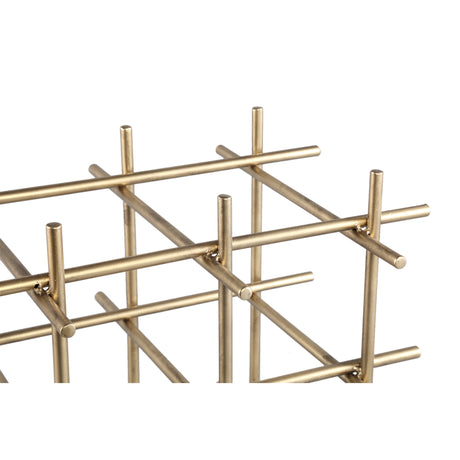 Gordo Brass steel square open frame wine rack