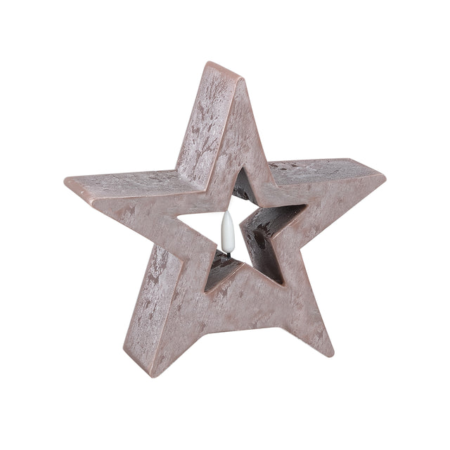 LED light Candle brown star shaped flickering S