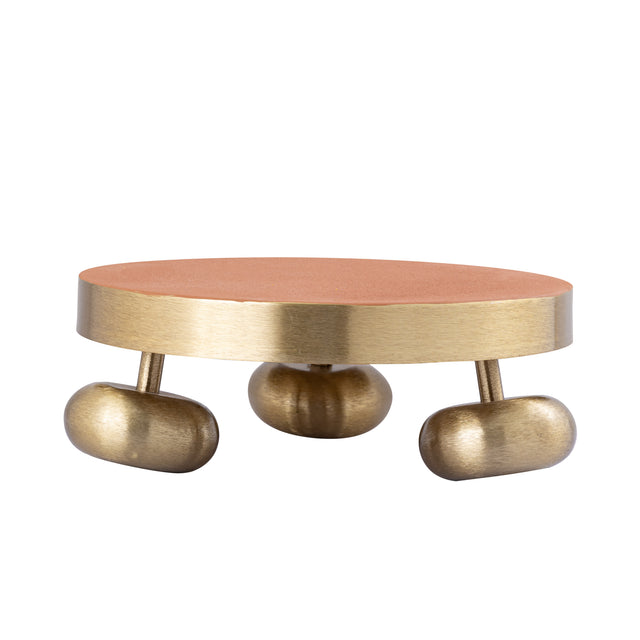 Kaya iron round table stand w gold base