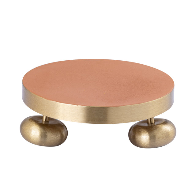 Kaya iron round table stand w gold base