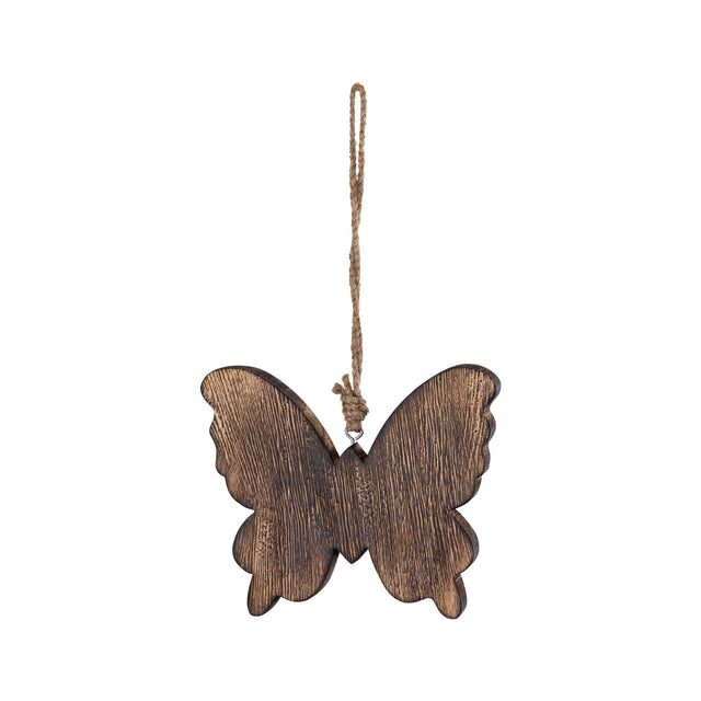 Carin Brown wood hanging butterfly with beads