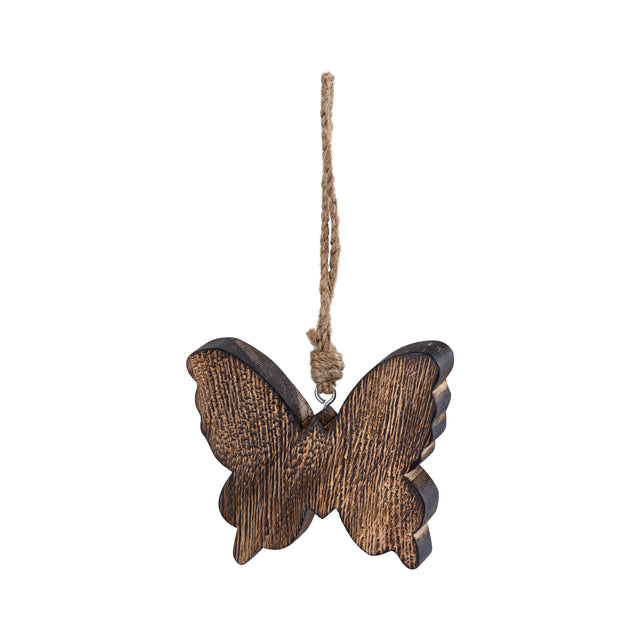 Carin Brown wood hanging butterfly with beads