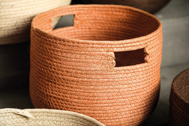 Mellaine  paper rope round basket handle SV3