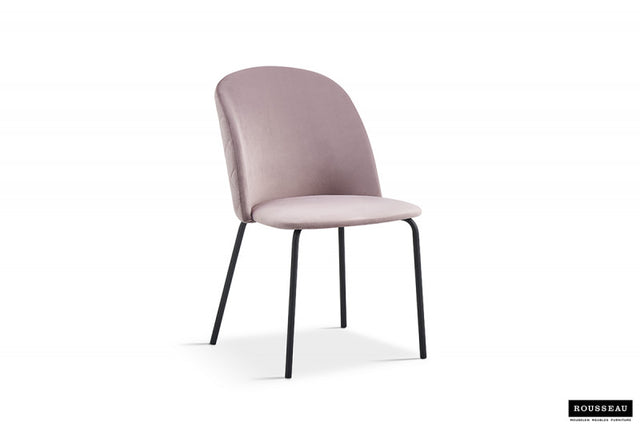 'Lena' Velvet Chair Black Legs