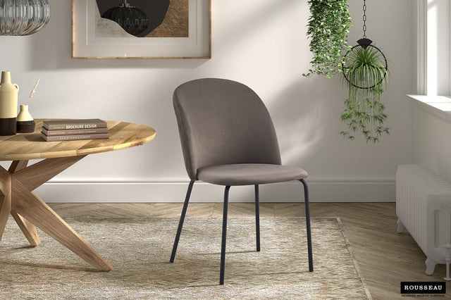 'Lena' Velvet Chair Black Legs