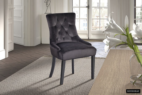 Chaise 'Bristol' Velours Gris